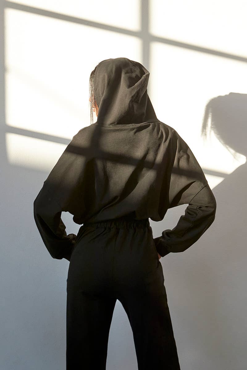 Drop Shoulder Drawstring Waist Jumpsuit