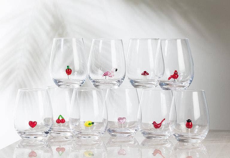 Lemon Icon Stemless Wine Glass-4.5"H(20oz)
