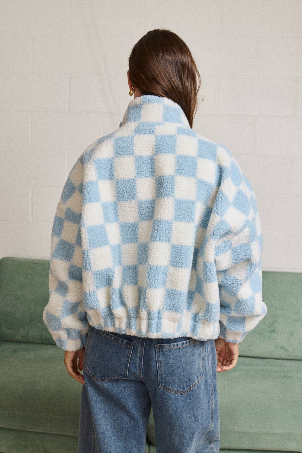 Alayna Checkered Jacket: GREY