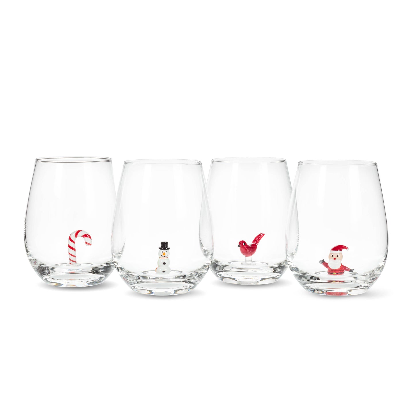 Snowman Icon Stemless Wine Glass