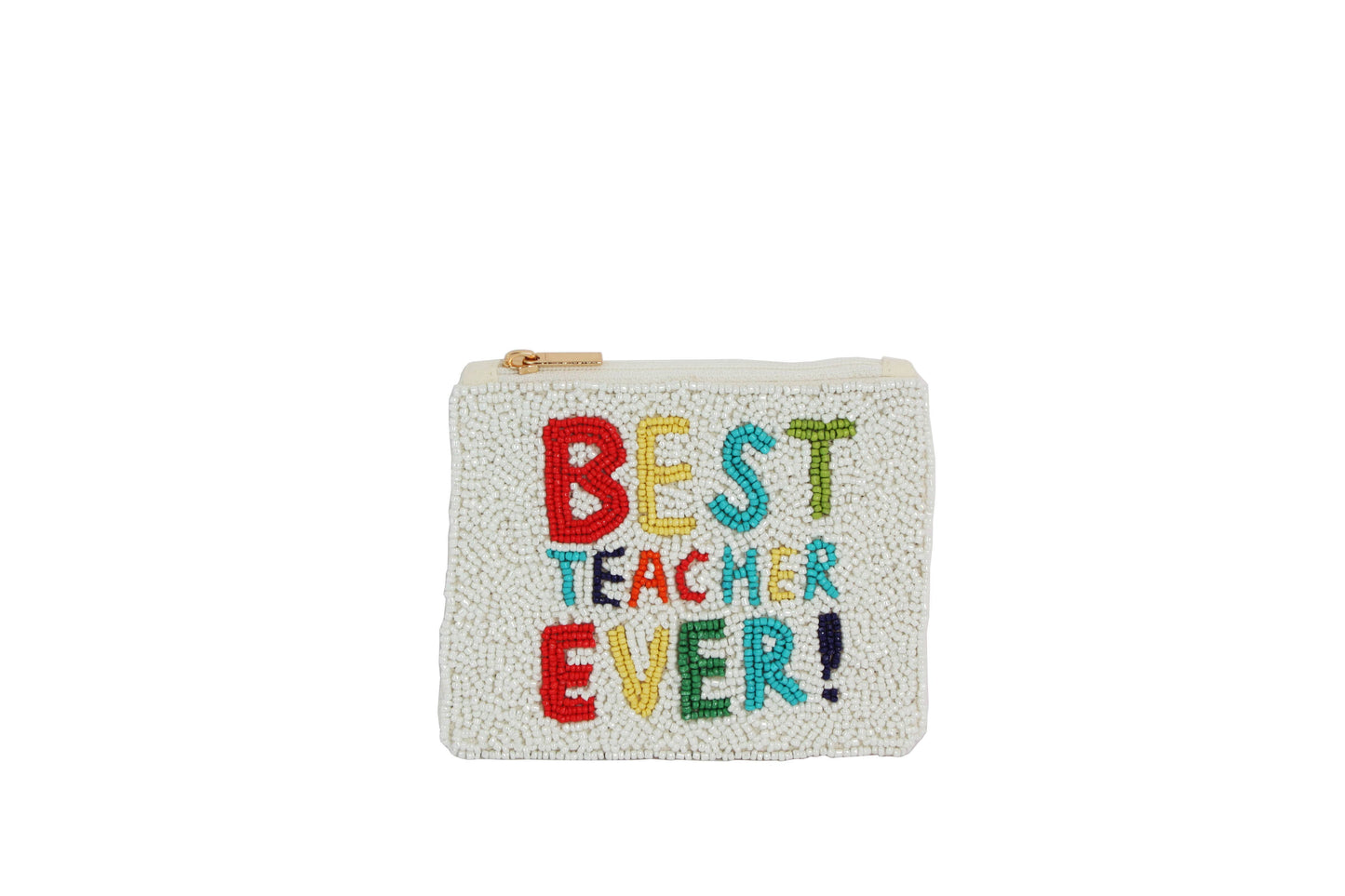 Ladies Fully Beaded Best Teacher Themed Coin Purse