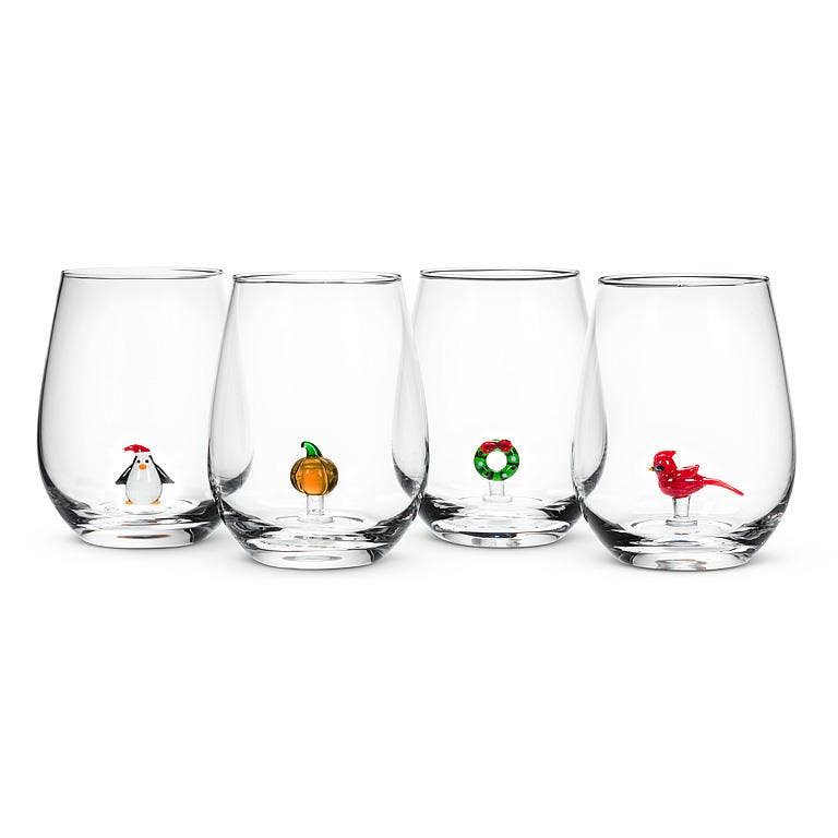 Penguin Stemless Wine Glass
