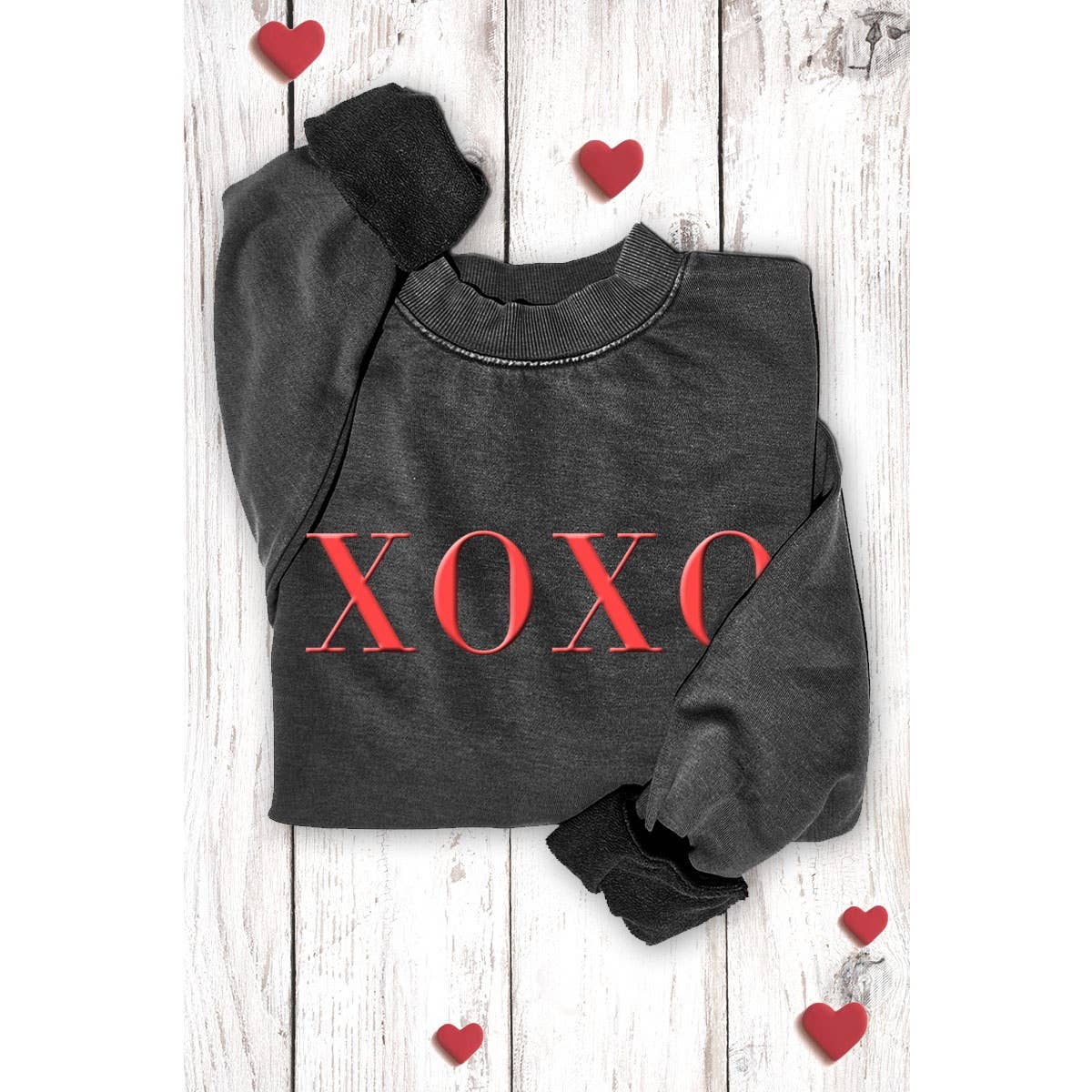 XOXO MINERAL GRAPHIC SWEATSHIRTS: MINERAL HOT PINK