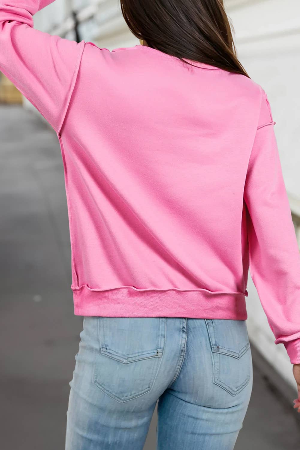Reversible Oversized Mock Neck Sweatshirt