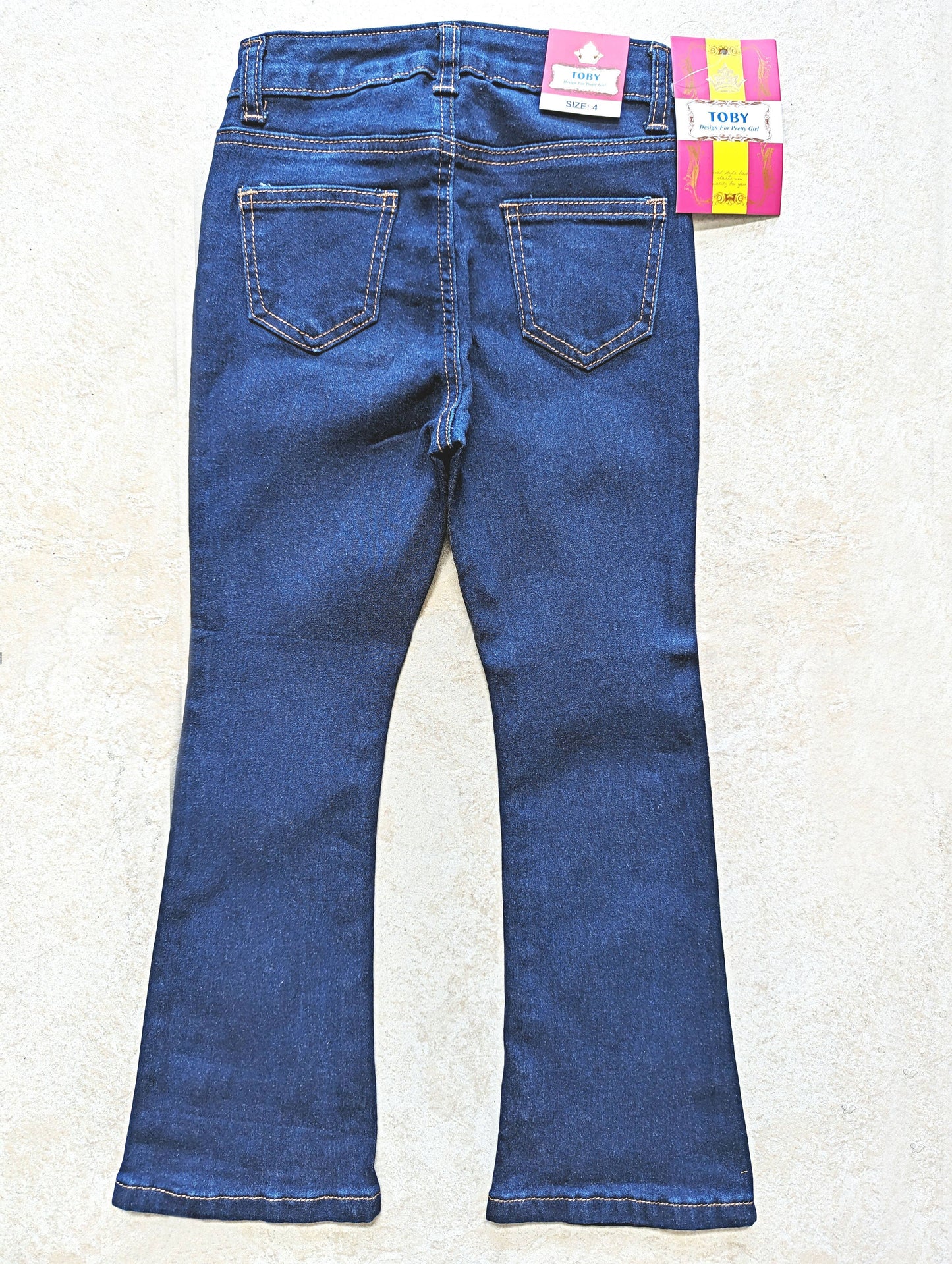 Girls Flare Jean Pant: Indigo