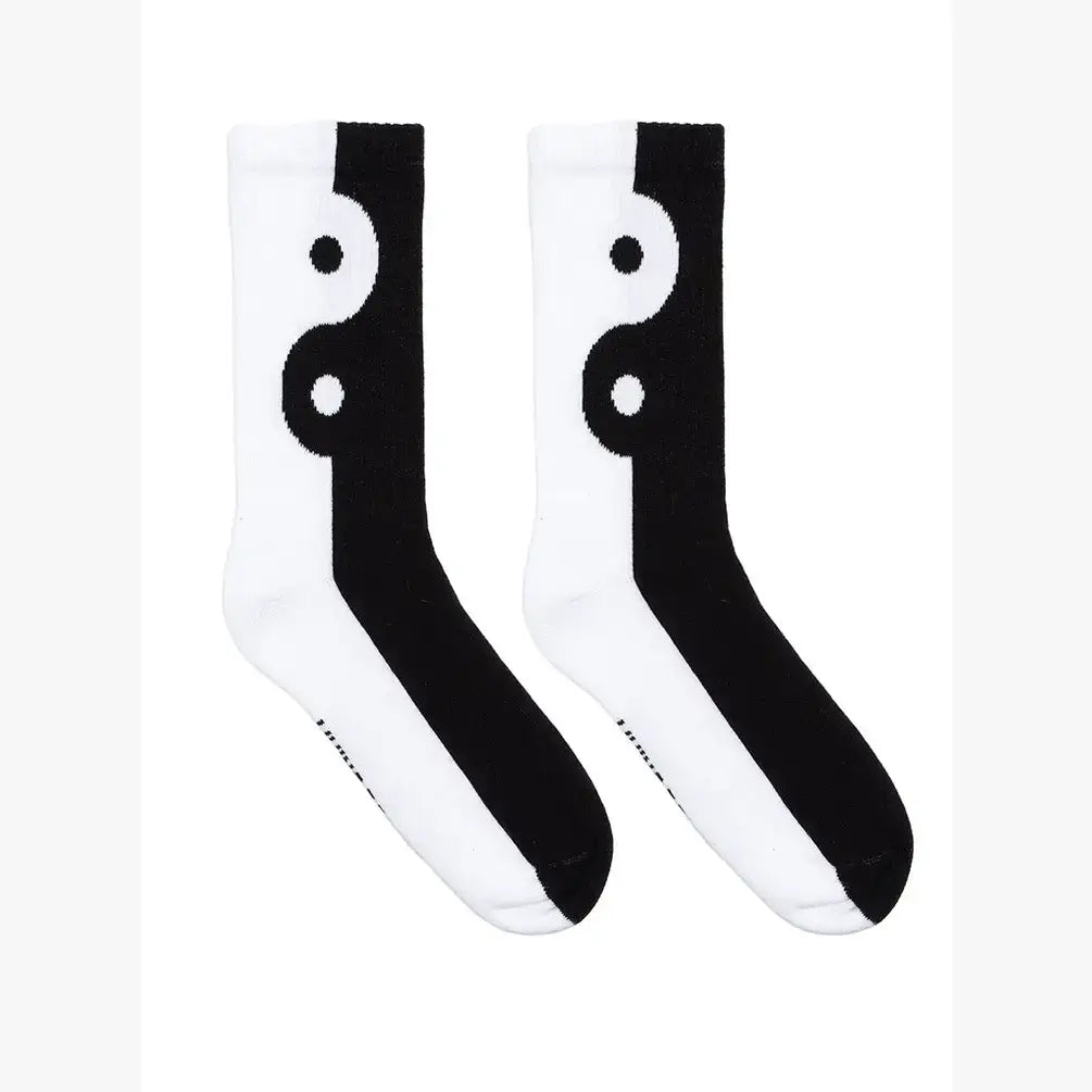 Classic Crew Socks w/ Ribbed Tubing - Yin Yang