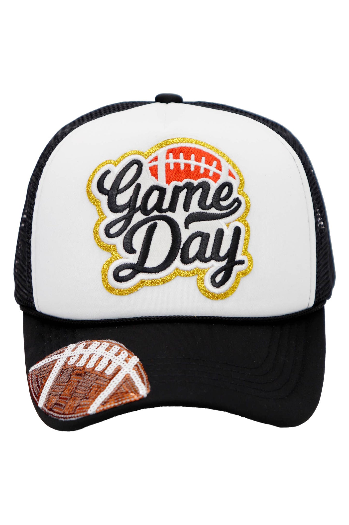 Football Gameday Patch Sponge Trucker Hat: White/Kelly Green