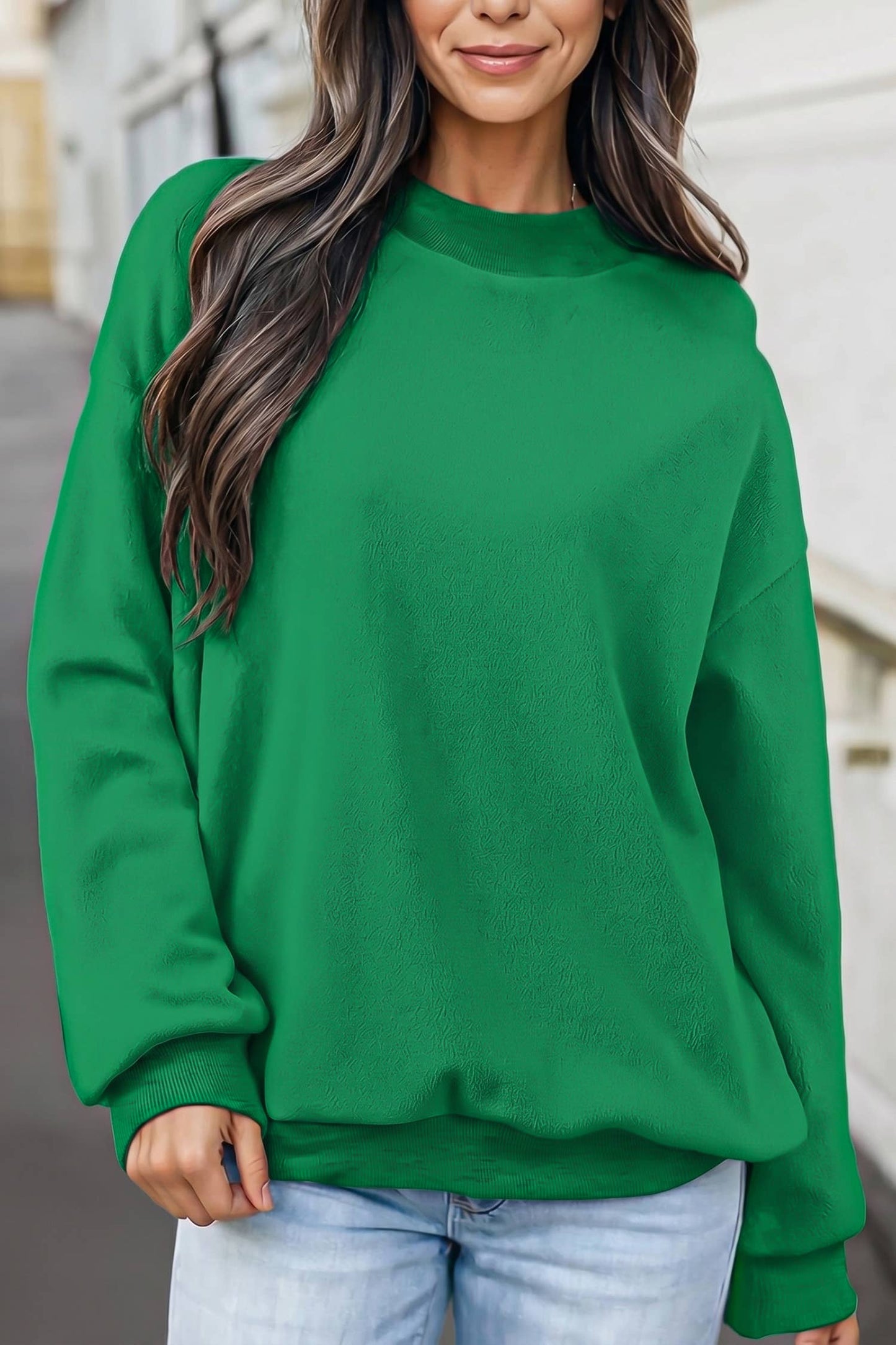 Reversible Oversized Mock Neck Sweatshirt