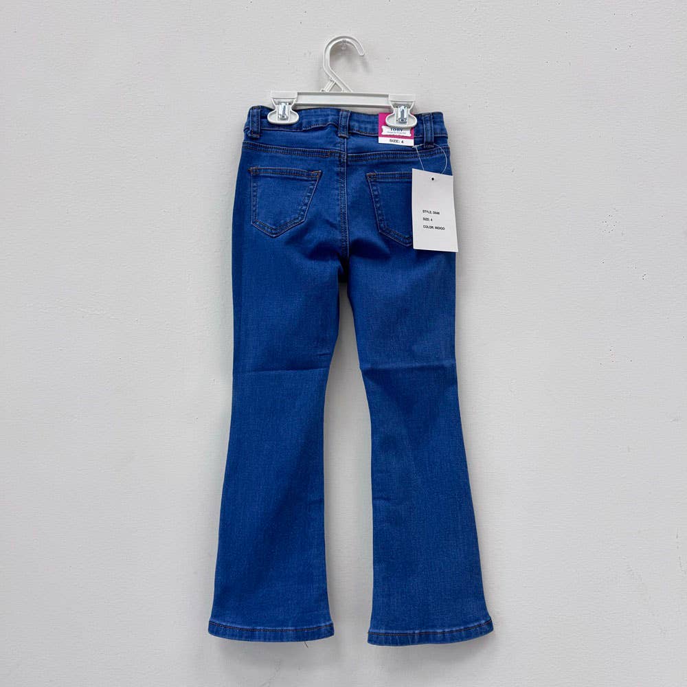 Girls Flare Jean Pant: Indigo