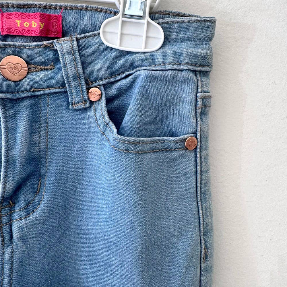 Girls Flare Jean Pant: Indigo