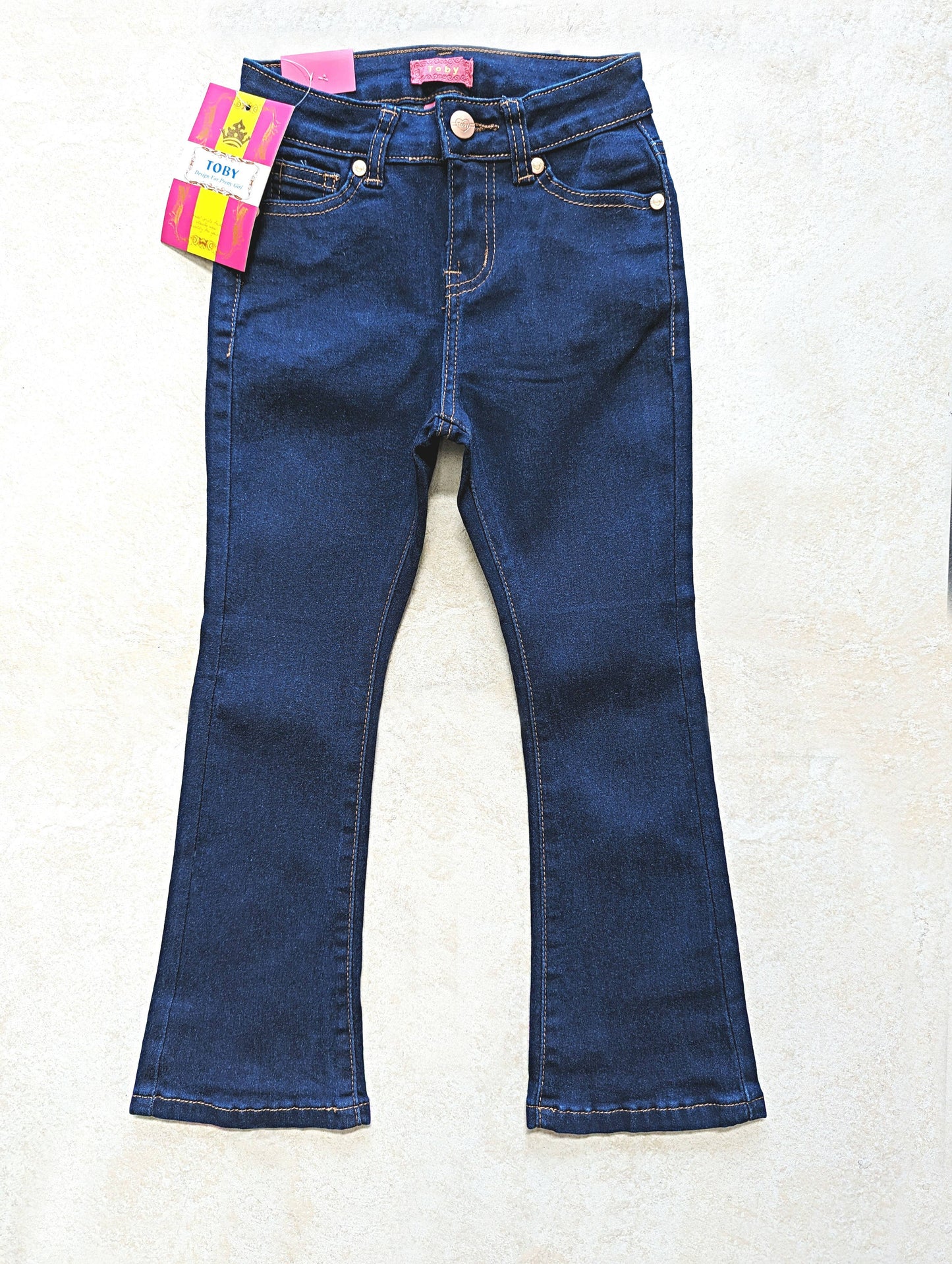 Girls Flare Jean Pant: Indigo
