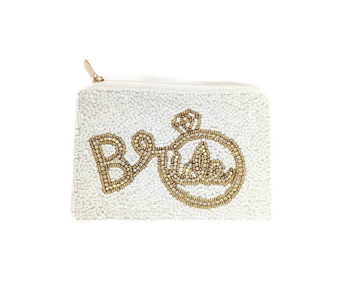 Ladies Bride Themed Beaded Coin Purse 
