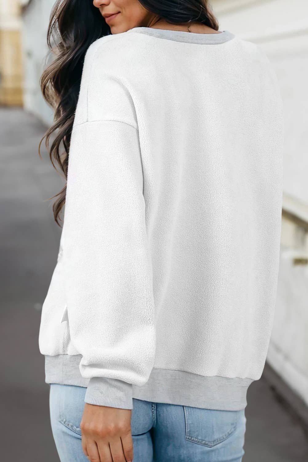 Reversible Oversized Mock Neck Sweatshirt