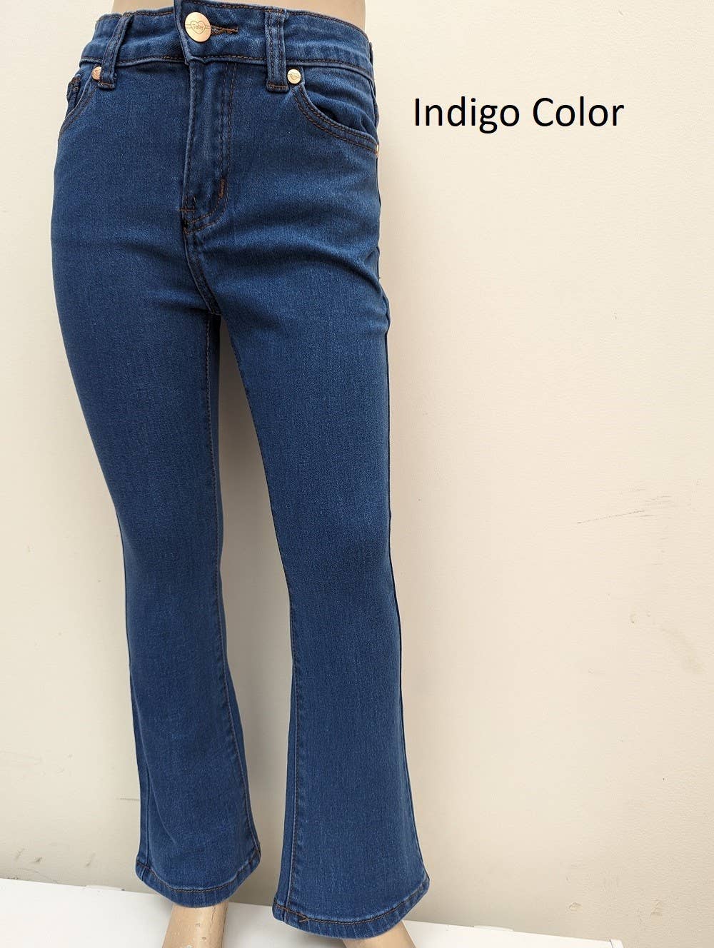 Girls Flare Jean Pant: Indigo