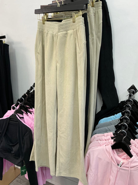 High Waisted Side Pocket Corduroy Pants