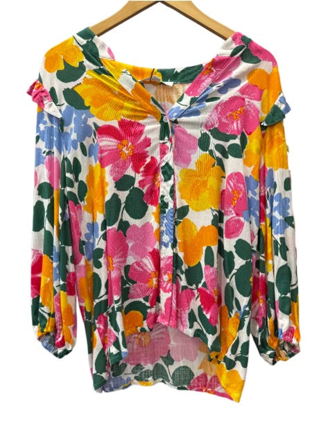 FINAL SALE - Floral Martina Balloon Sleeve SMALL