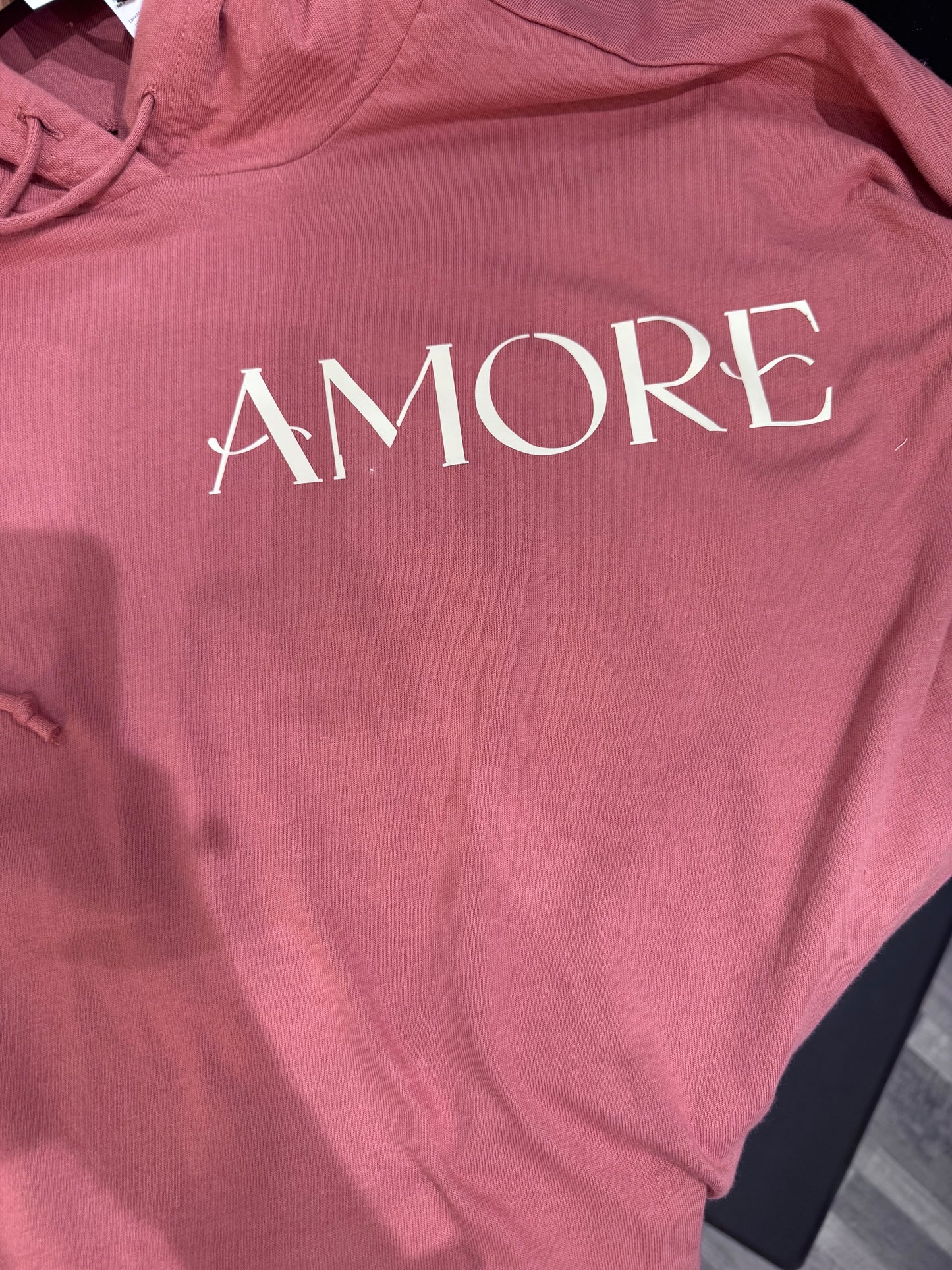 AMOUR Long Sleeve Hooded T-Shirt: VINTAGE ROSE