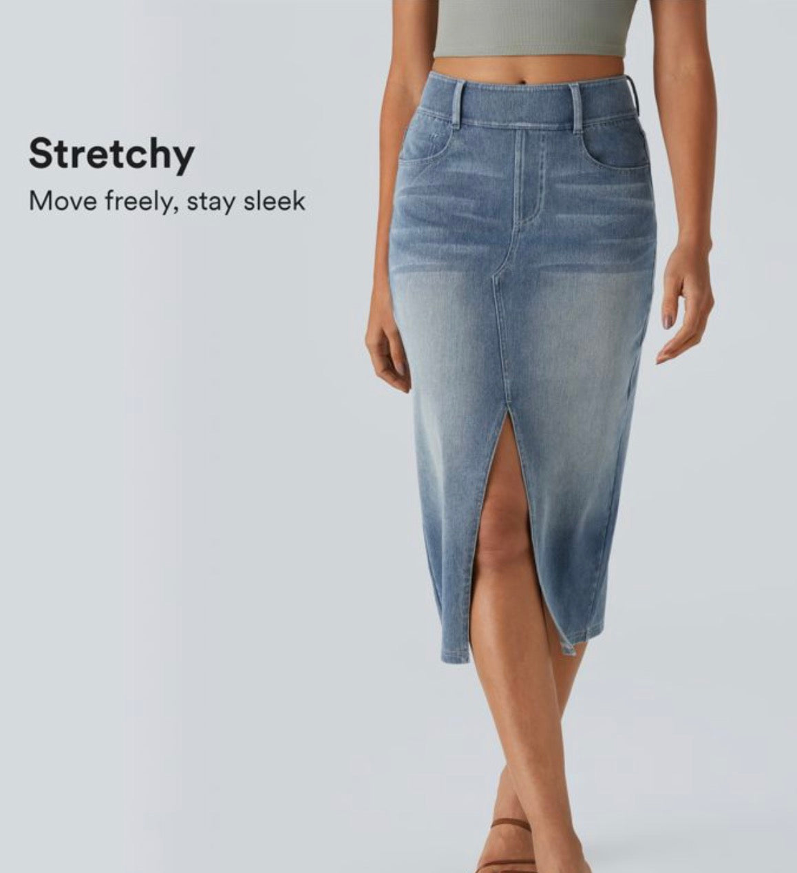 High Waisted Denim Skirt