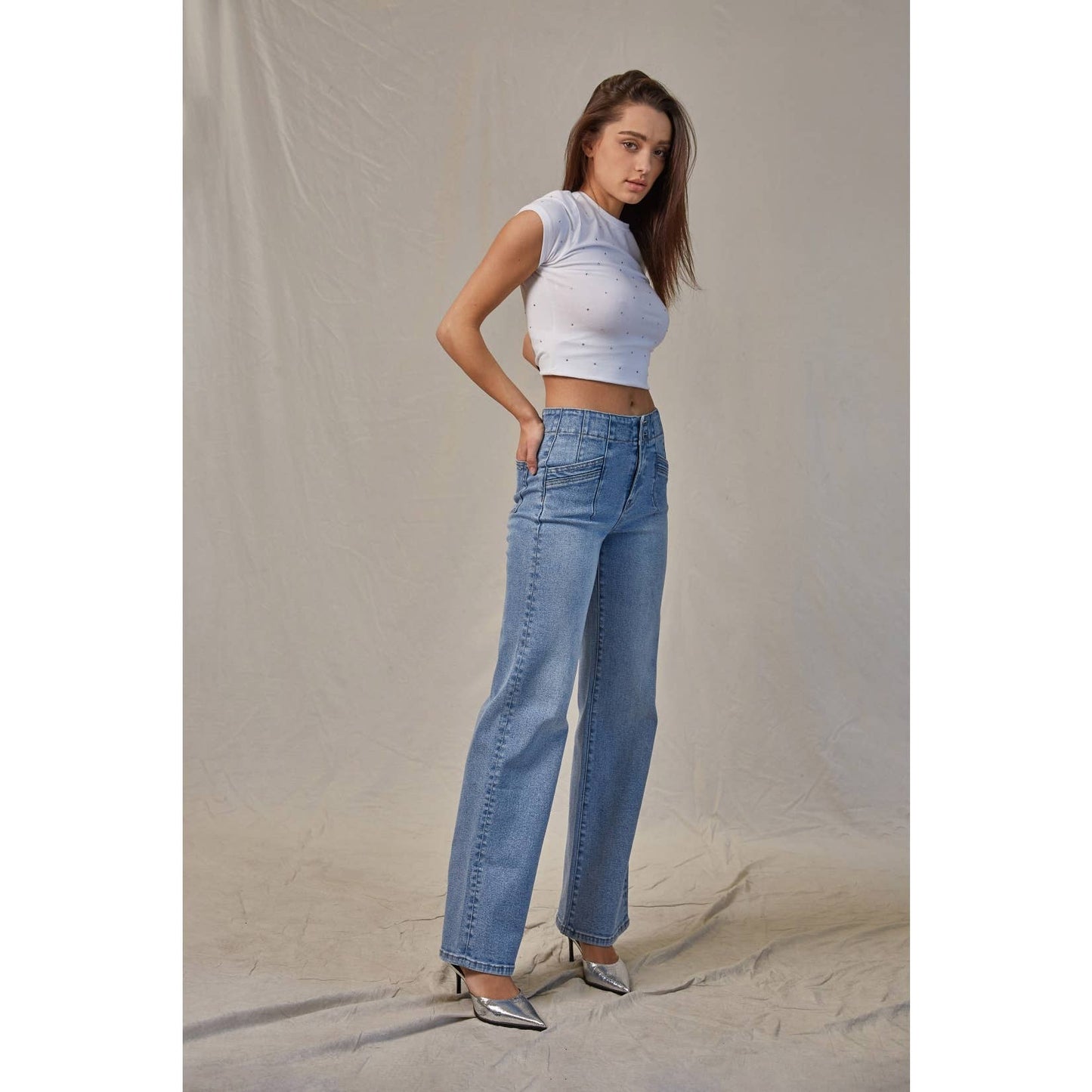 HIGH-RISE WIDE LEG: LT WASH