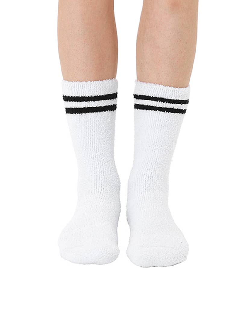 Fuzzy Crew Socks w/ Bottom Grip Phrase - "Do Not Disturb"