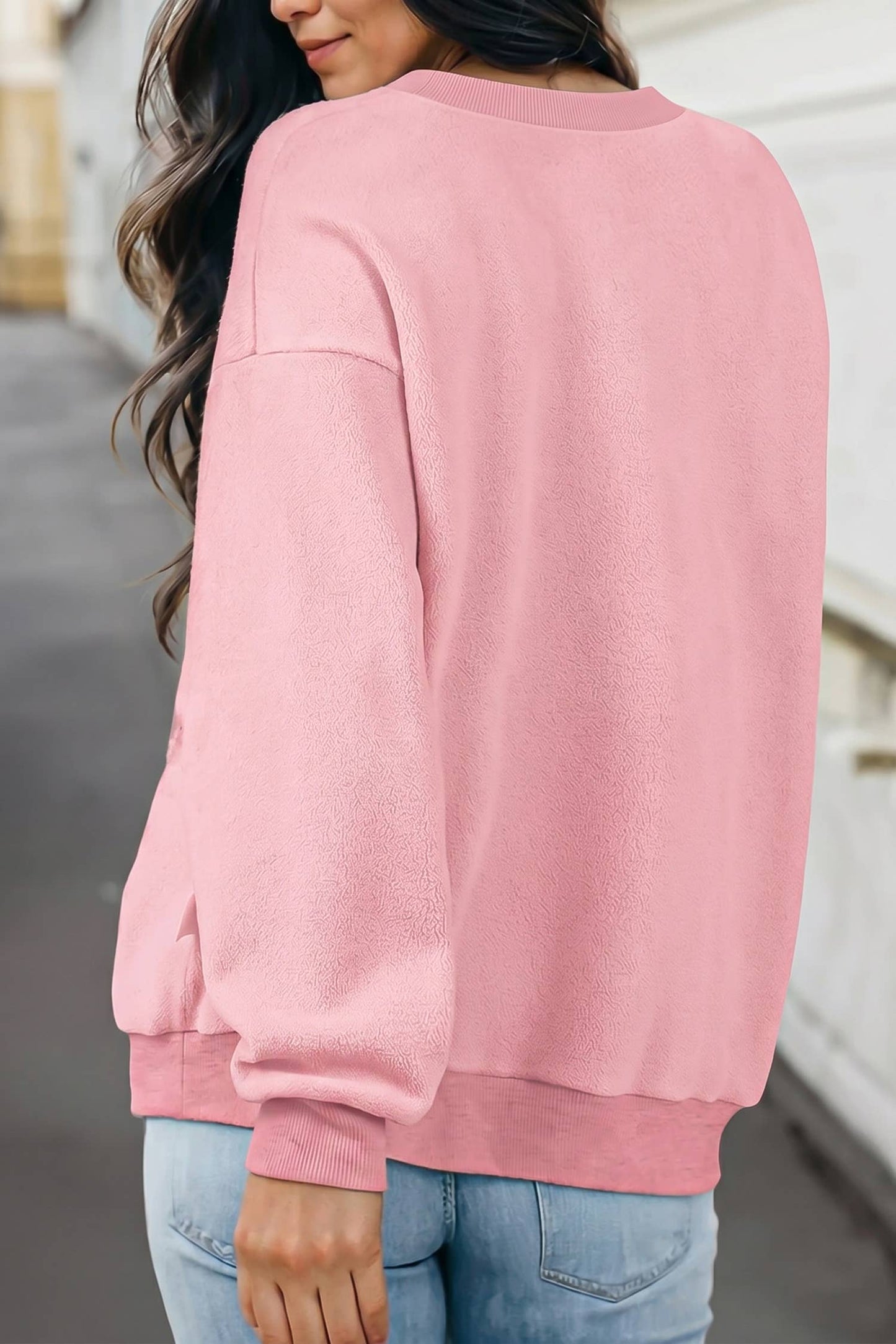 Reversible Oversized Mock Neck Sweatshirt