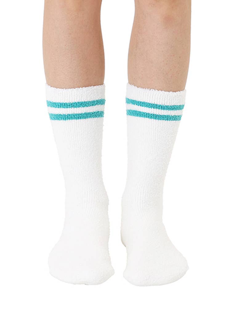 Fuzzy Crew Socks w/ Bottom Grip Phrase - "Tini Time"