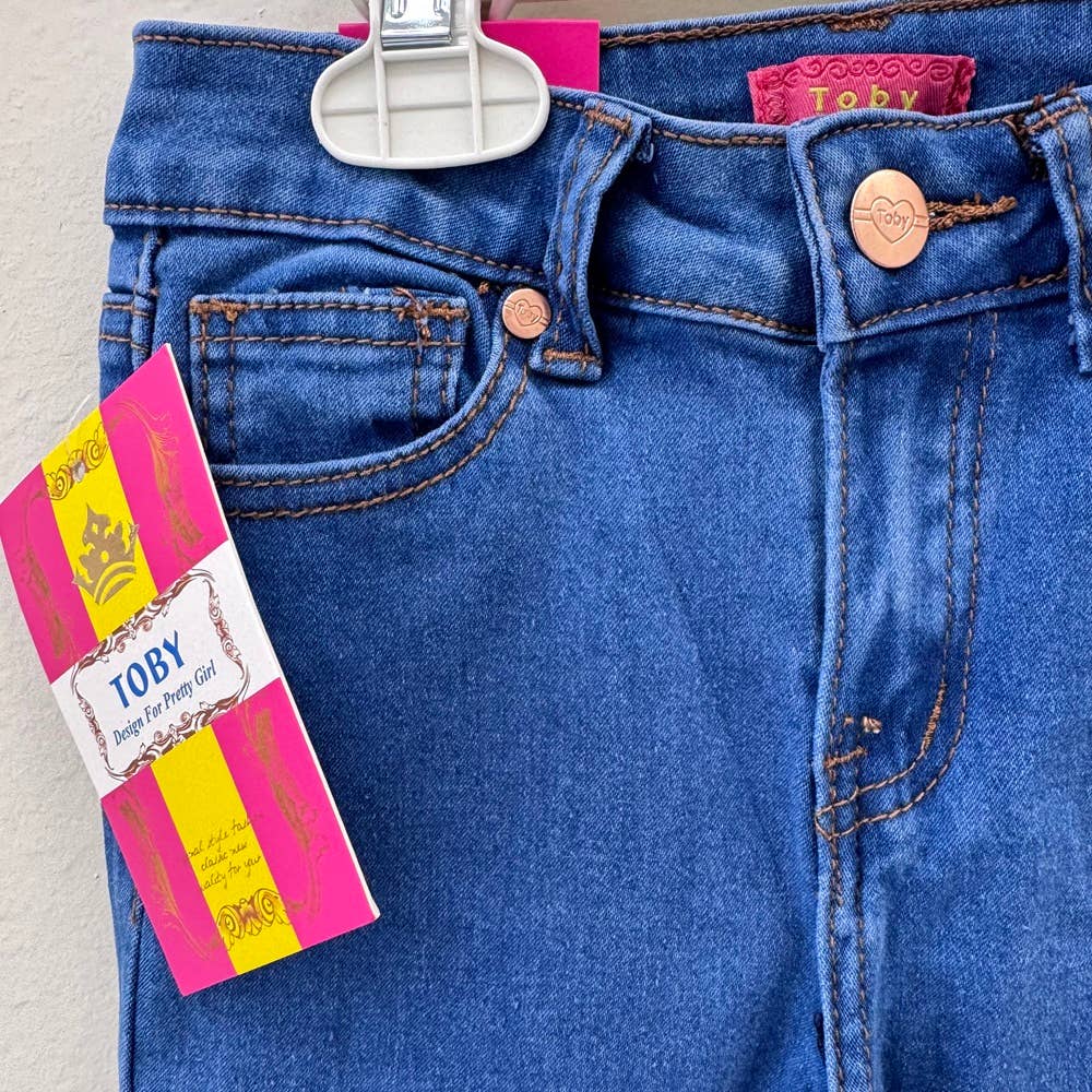 Girls Flare Jean Pant: Indigo