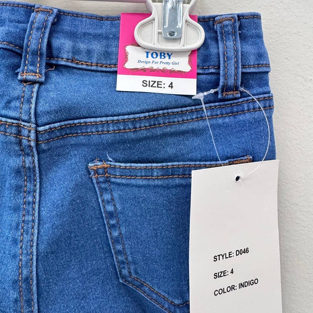 Girls Flare Jean Pant: Indigo