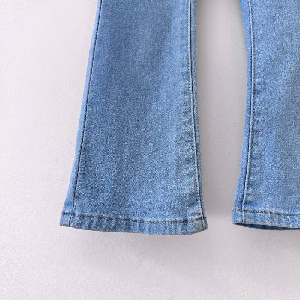 Girls Flare Jean Pant: Indigo
