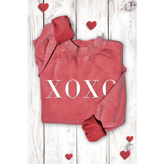 XOXO MINERAL GRAPHIC SWEATSHIRTS: MINERAL HOT PINK