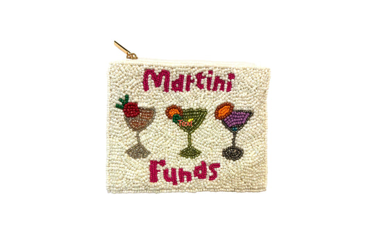 Ladies Martini Funds Fully Beaded Coin Purse